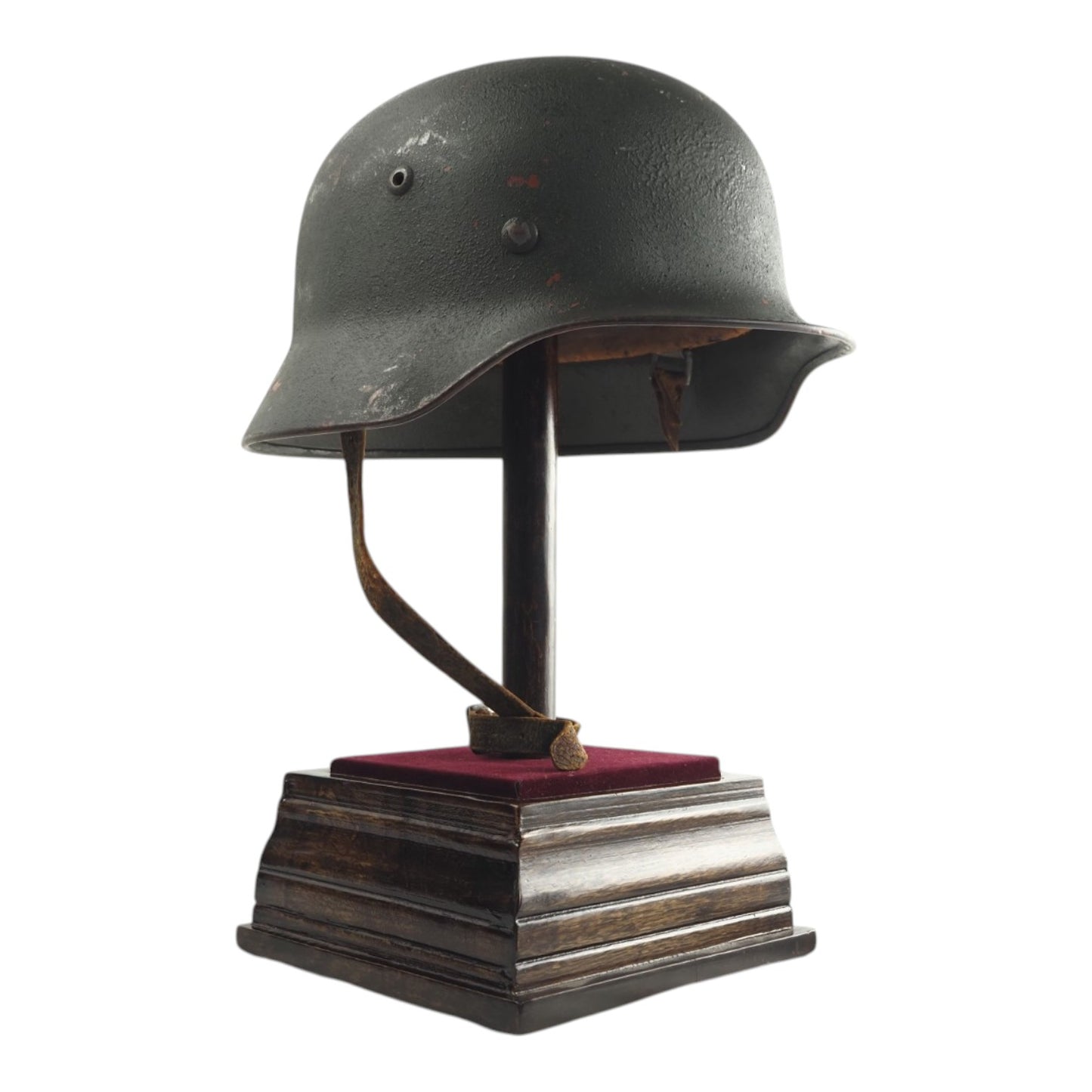 Named German WWII M35 Heer Helmet, Early Lot 081, Repainted from Afrika Korps Brown!