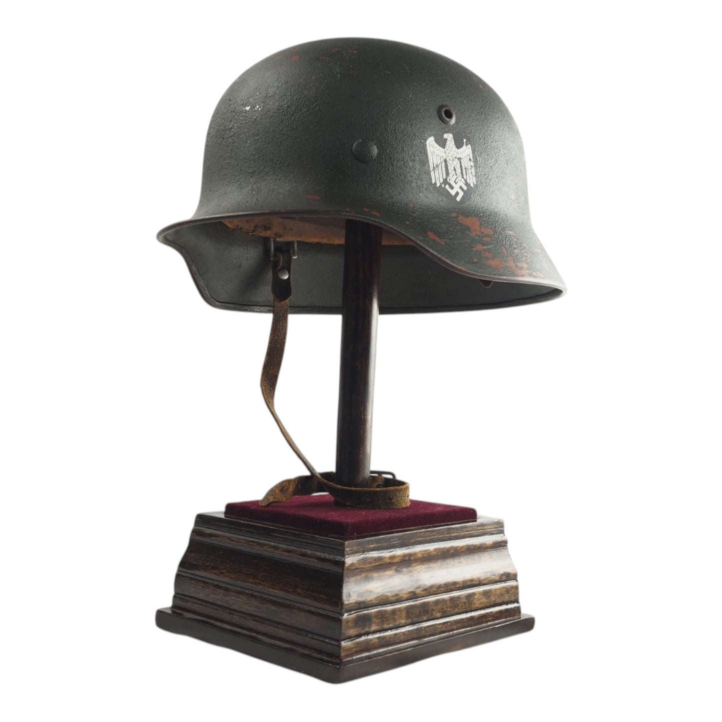 Named German WWII M35 Heer Helmet, Early Lot 081, Repainted from Afrika Korps Brown!