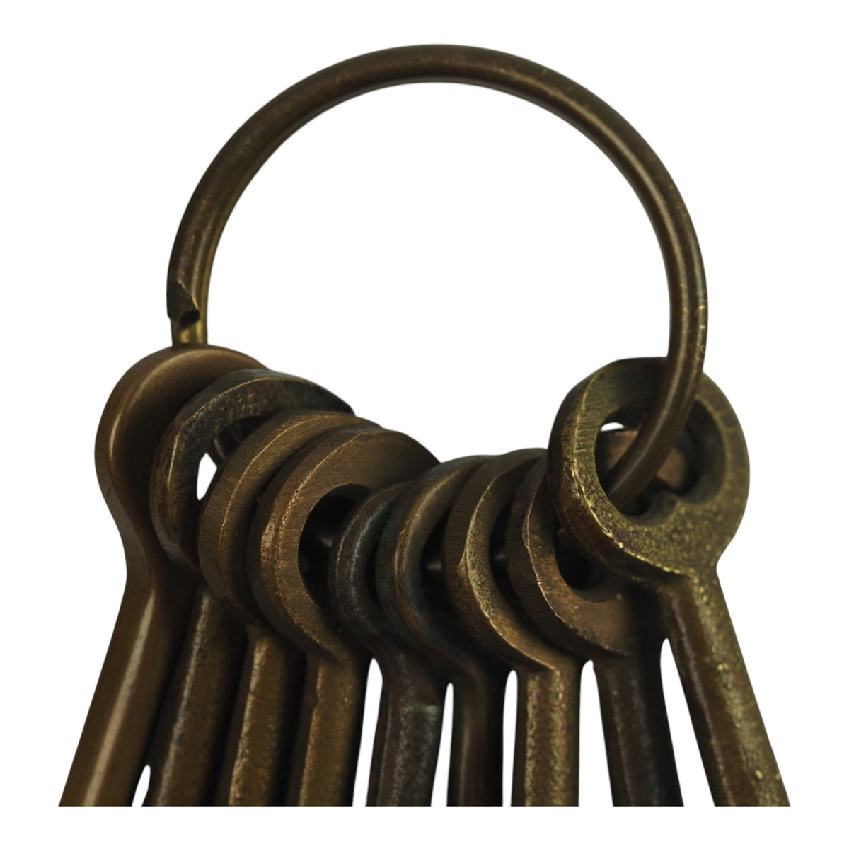 Vintage Railroad Brass Conductors Keyring w/ 9 Adlake Keys, 19/20th c Rare Antique Train Collectible