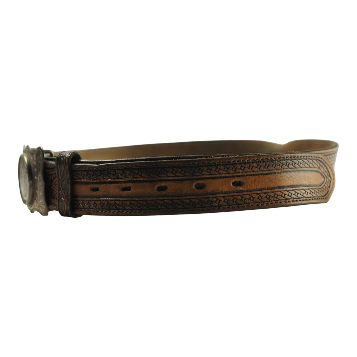 Tony Lama Belt with Sterling Silver Morgan Dollar Buckle by Silver State Silver Co.