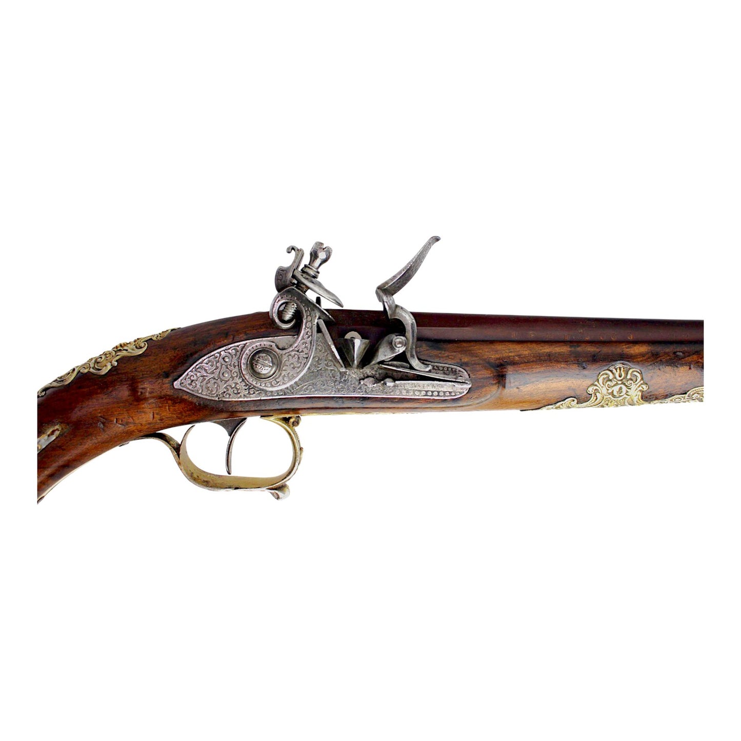 French Flintlock Pistol by Manceaux Paris with Silver Mounts, Sotheby’s Pair Reference