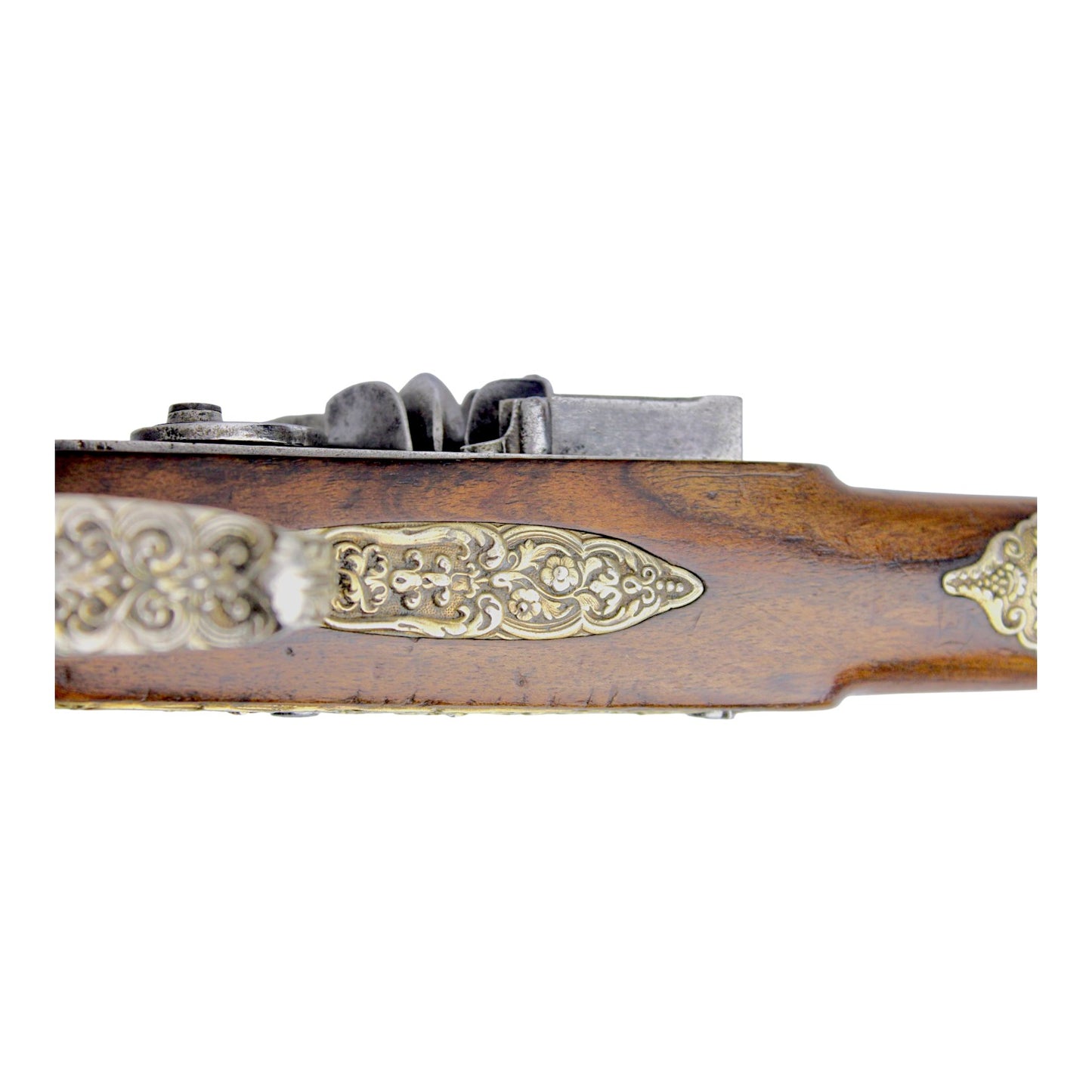 French Flintlock Pistol by Manceaux Paris with Silver Mounts, Sotheby’s Pair Reference