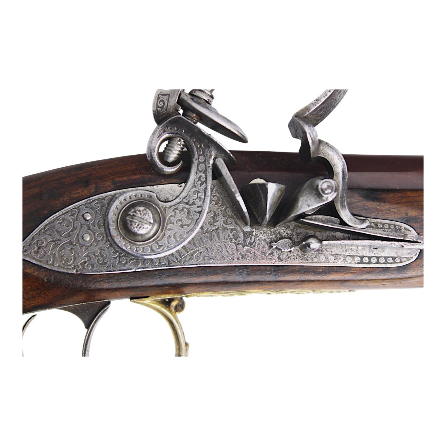 French Flintlock Pistol by Manceaux Paris with Silver Mounts, Sotheby’s Pair Reference