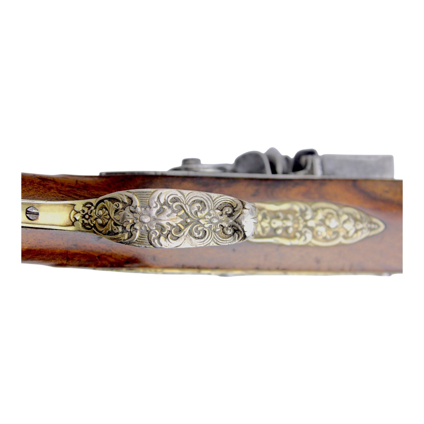 French Flintlock Pistol by Manceaux Paris with Silver Mounts, Sotheby’s Pair Reference