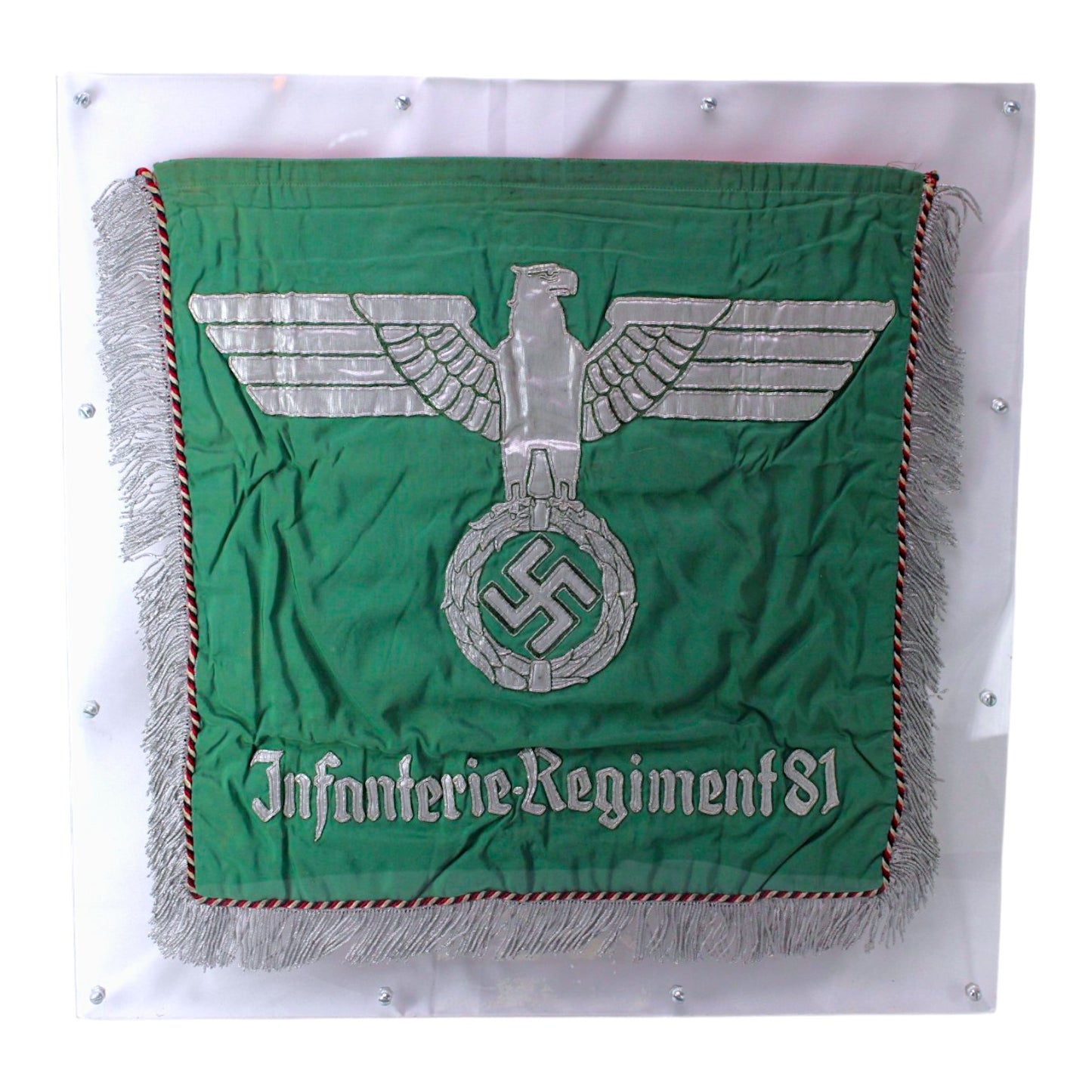 Extremely Rare German WWII Heer Regimental Two-sided Flag for Regiment 81 Frankfurt am Main
