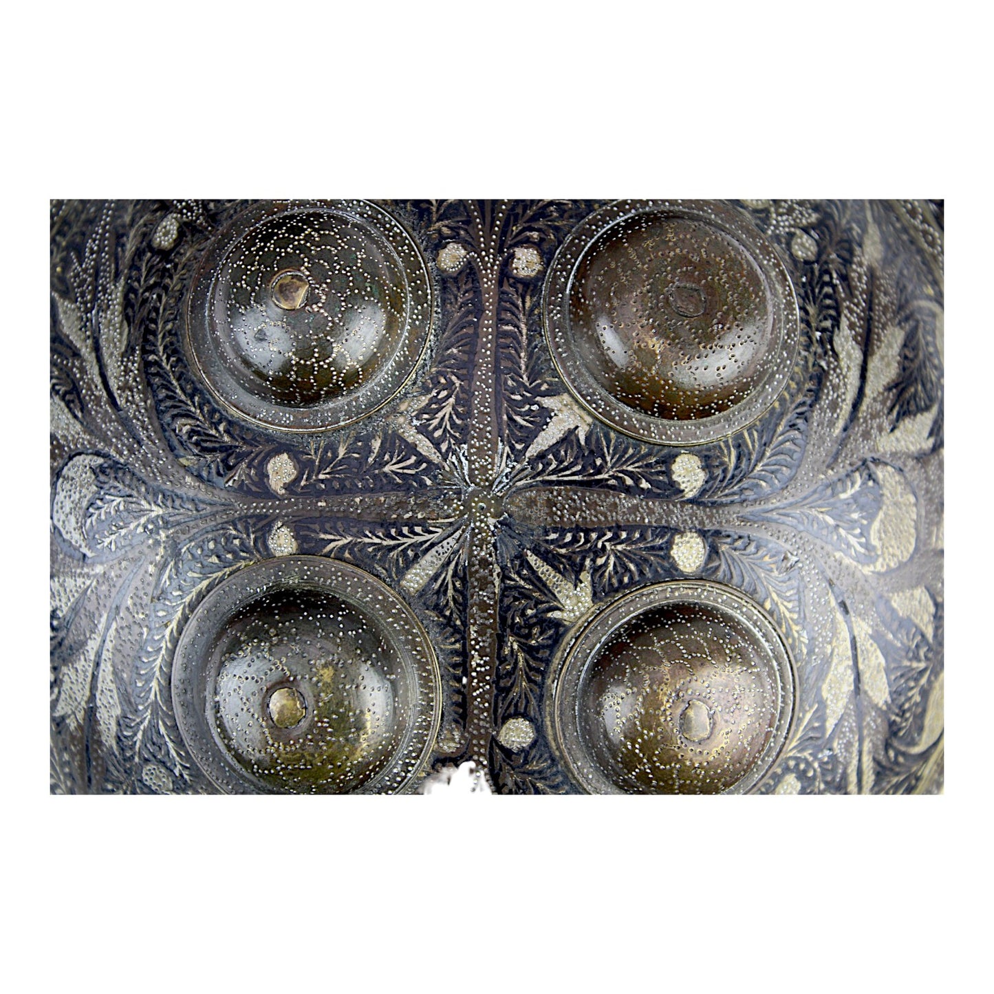 Antique Islamic Indian Mughal Rajput Silver Damascened Dhal Shield
