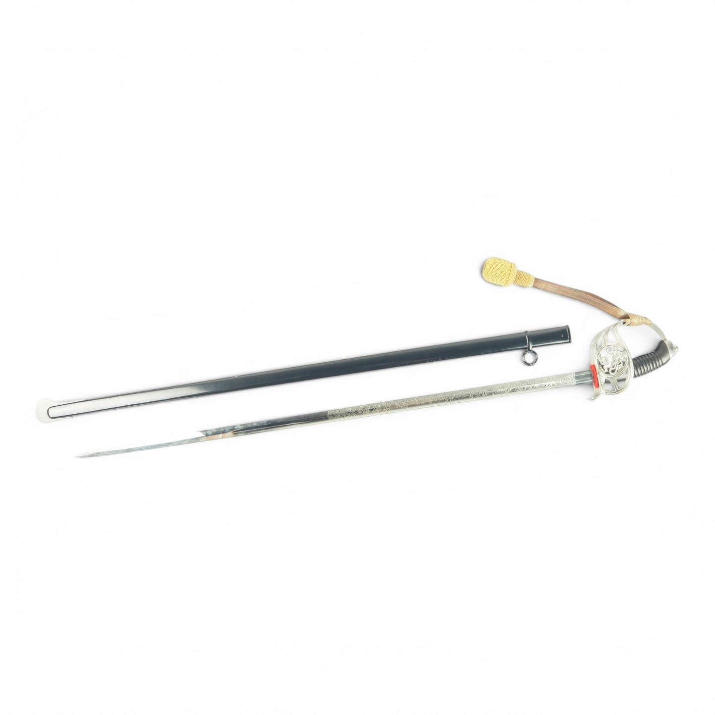 Prussian M1898 Cavalry Saber, Leib-Dragoner Regt. 24 Triple-Etched Blade & Portepee