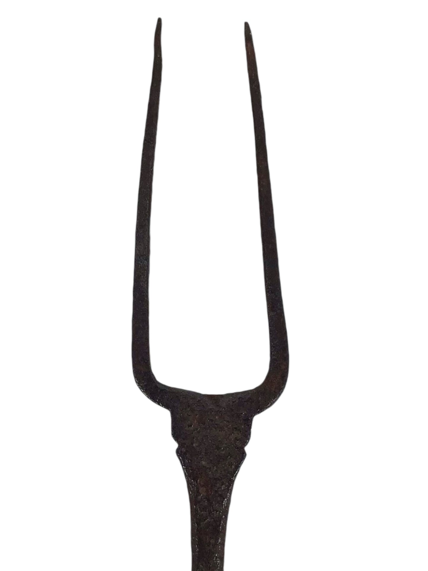 Medieval Iron Meat Fork with Struck Maker’s Mark, Twisted & Chiseled Work (English, French, or German Origin)