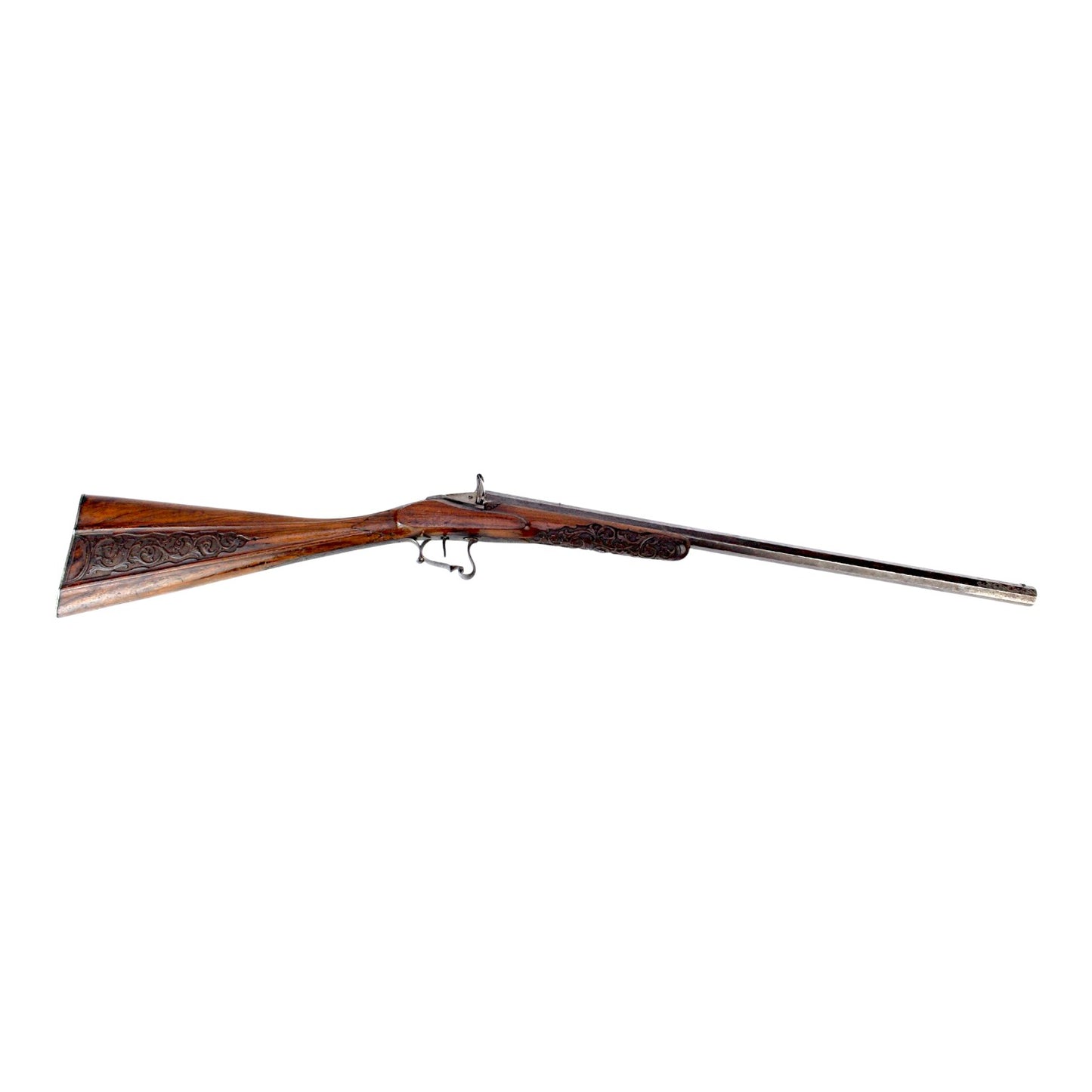 19th Century Belgian Flobert Breech-Loading Rifle with Engraved Stock