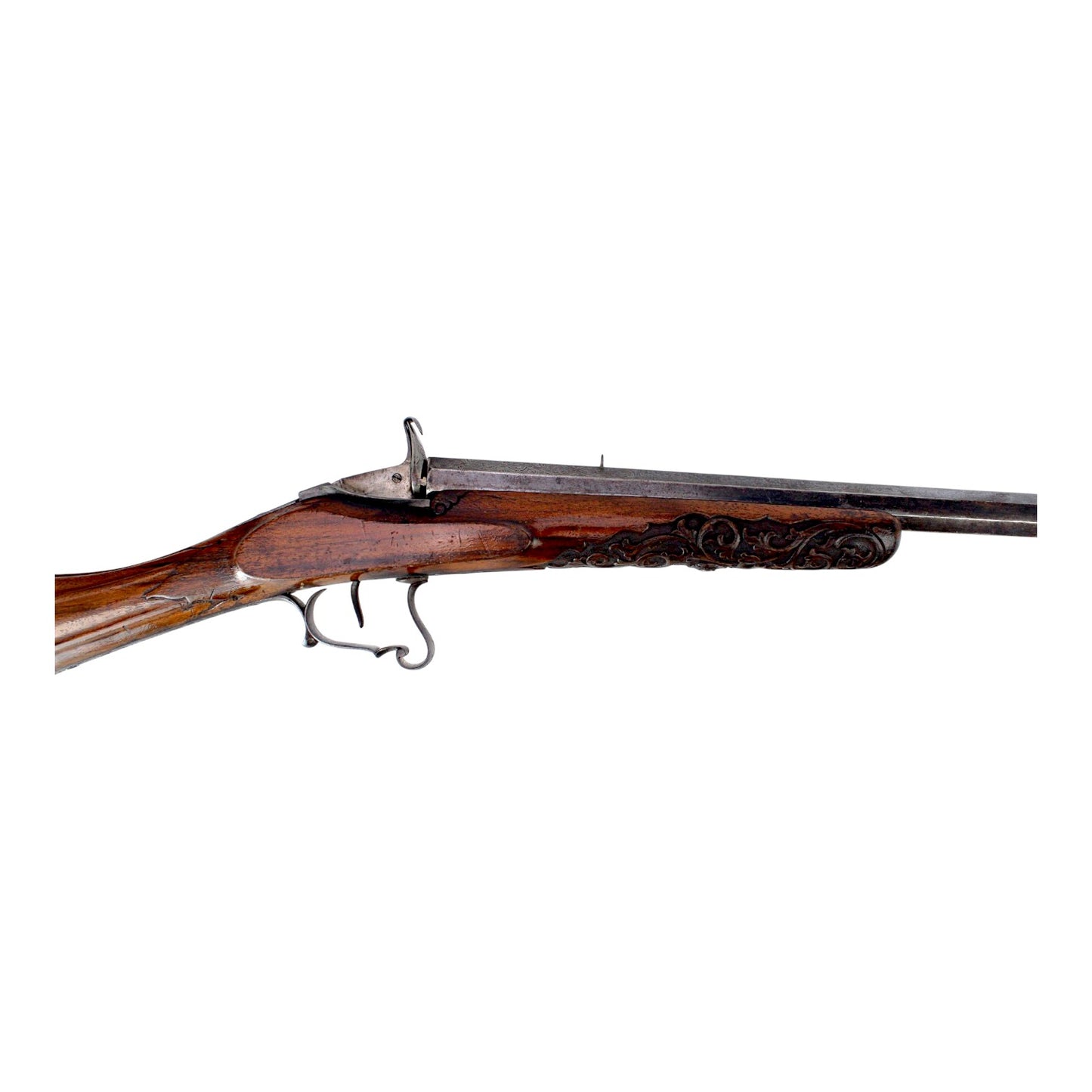 19th Century Belgian Flobert Breech-Loading Rifle with Engraved Stock