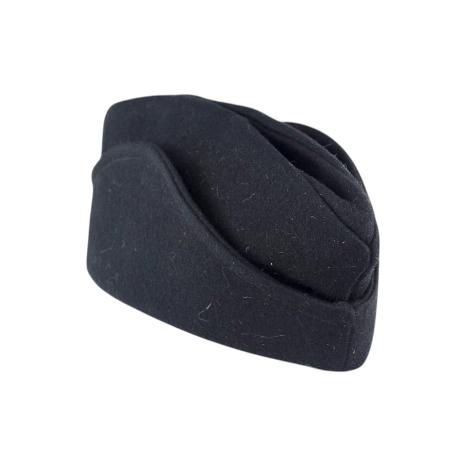German WW2 Black Overseas Side Cap with RZM Interior Label, Possible SS, No Exterior Insignia