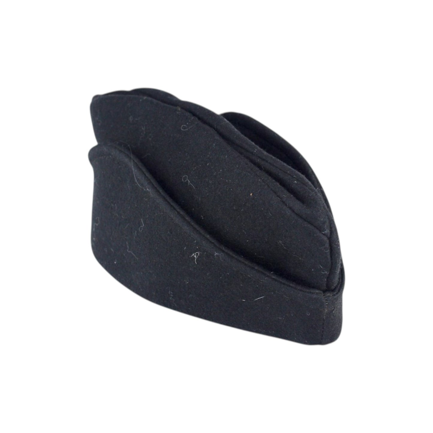 German WW2 Black Overseas Side Cap with RZM Interior Label, Possible SS, No Exterior Insignia