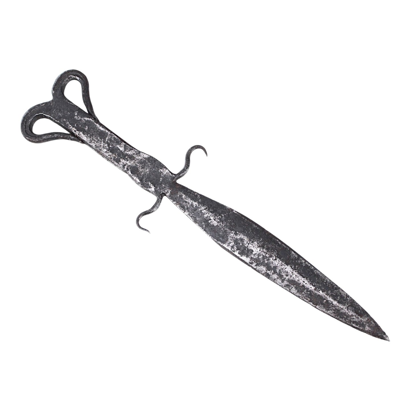 Ancient Scythian Iron Alloy Akinakes Dagger, Rare Form, One-Piece Construct, 5th Century B.C.