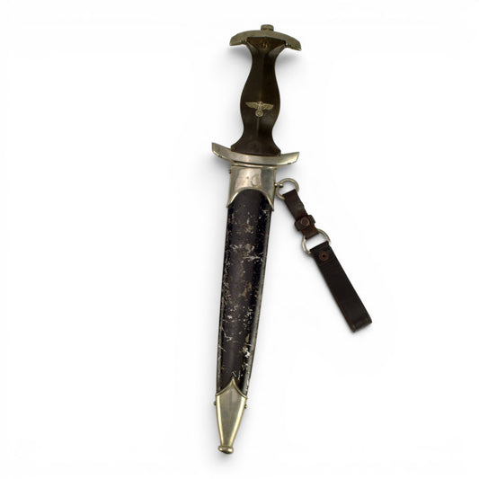German WW2 SS Officer Dress Dagger by Rich. Abr. Herder with Scabbard & Hanger