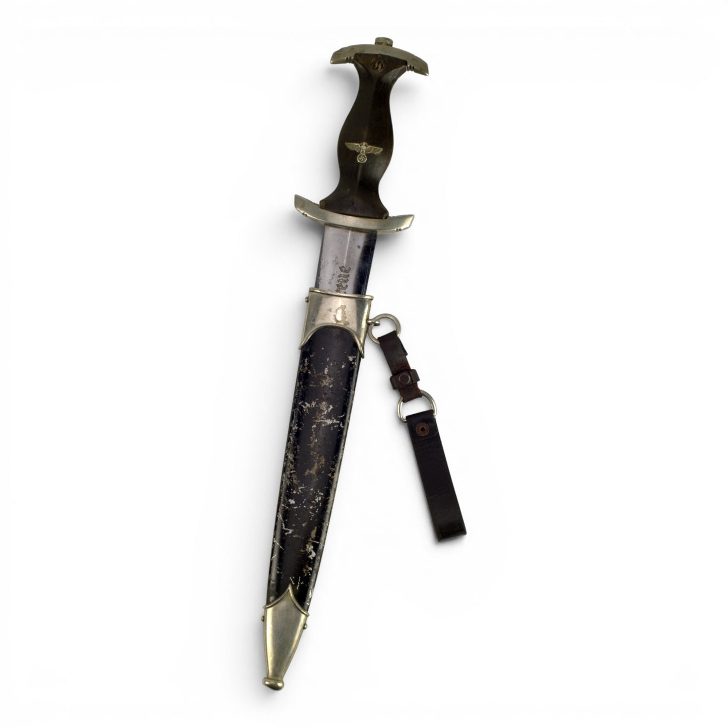 German WW2 SS Officer Dress Dagger by Rich. Abr. Herder with Scabbard & Hanger