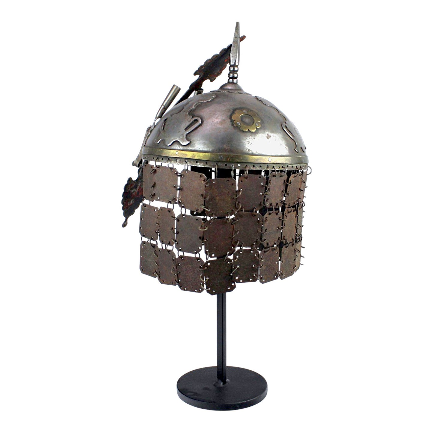 Incredible Persian Kulah Khud Helmet with Chain Mail, 18th-19th Century