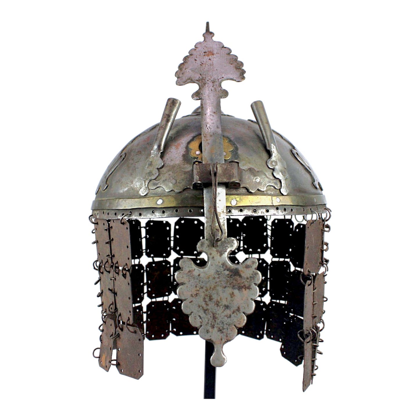 Incredible Persian Kulah Khud Helmet with Chain Mail, 18th-19th Century