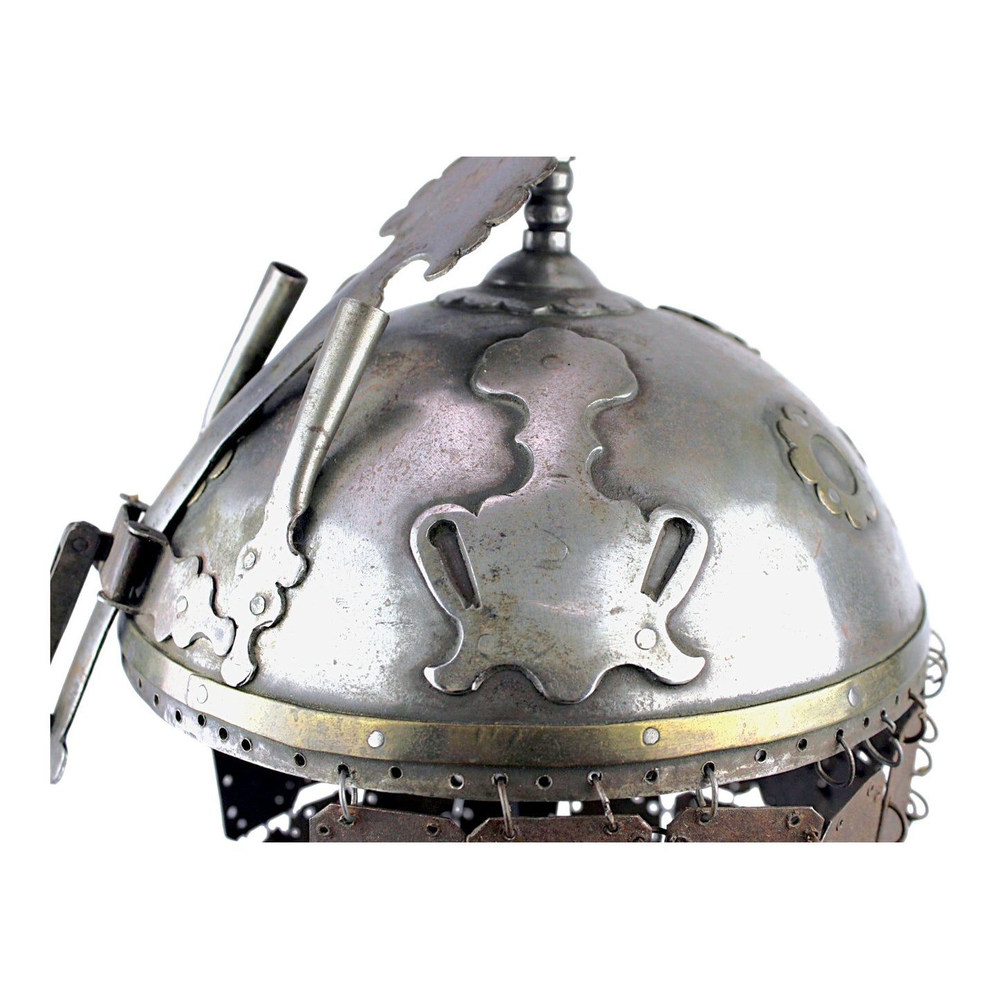 Incredible Persian Kulah Khud Helmet with Chain Mail, 18th-19th Century
