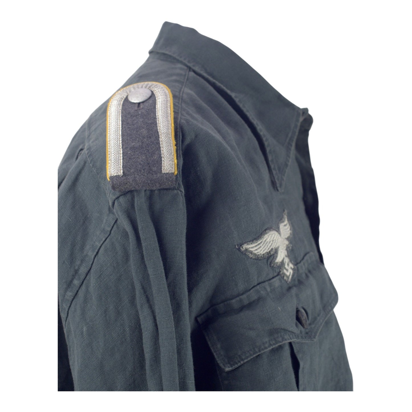 RARE! German WW2 Luftwaffe Unteroffizier Flieger / Fallschirmjager Blue Service Shirt with Eagle