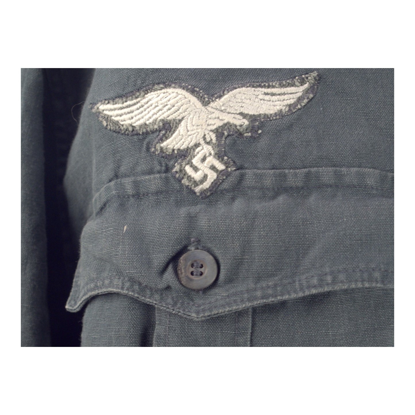 RARE! German WW2 Luftwaffe Unteroffizier Flieger / Fallschirmjager Blue Service Shirt with Eagle