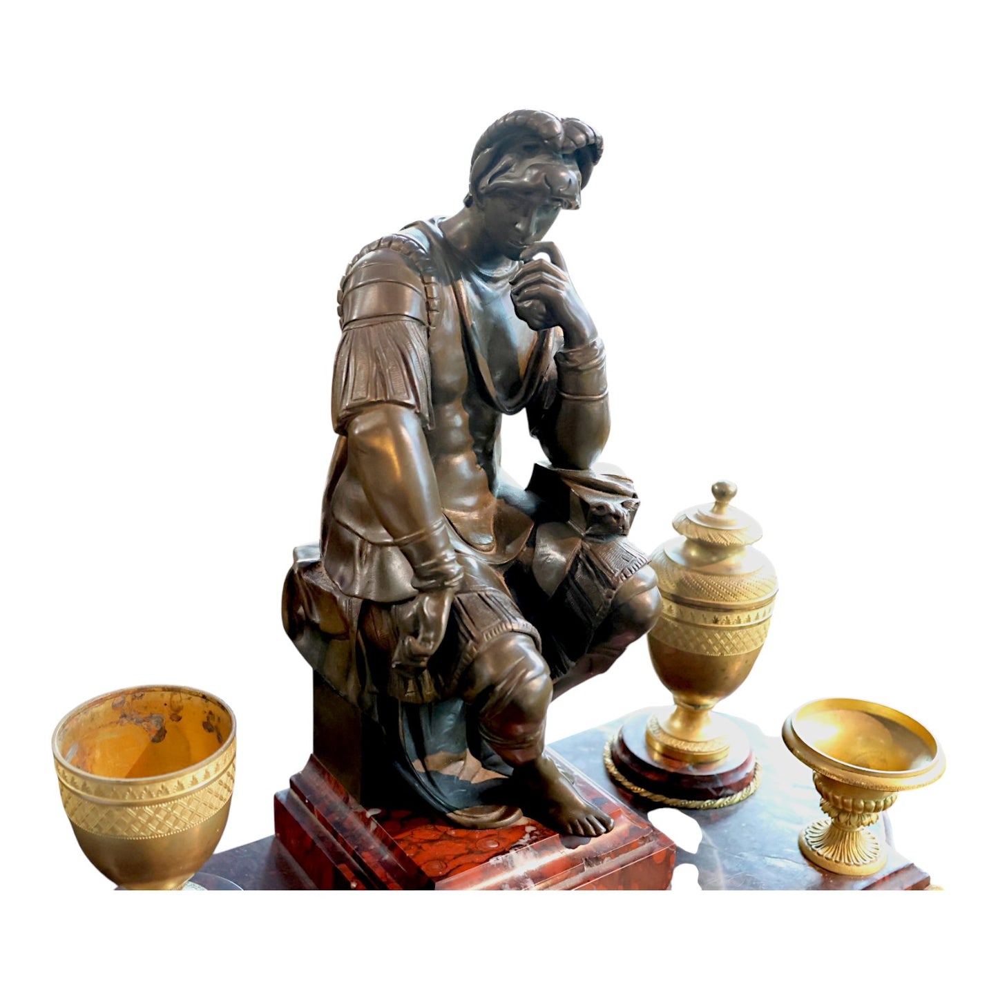 Gladiator Bust Sculpture with Latin Inscription by Richard Aurili (D.1914) - Dallas Estate