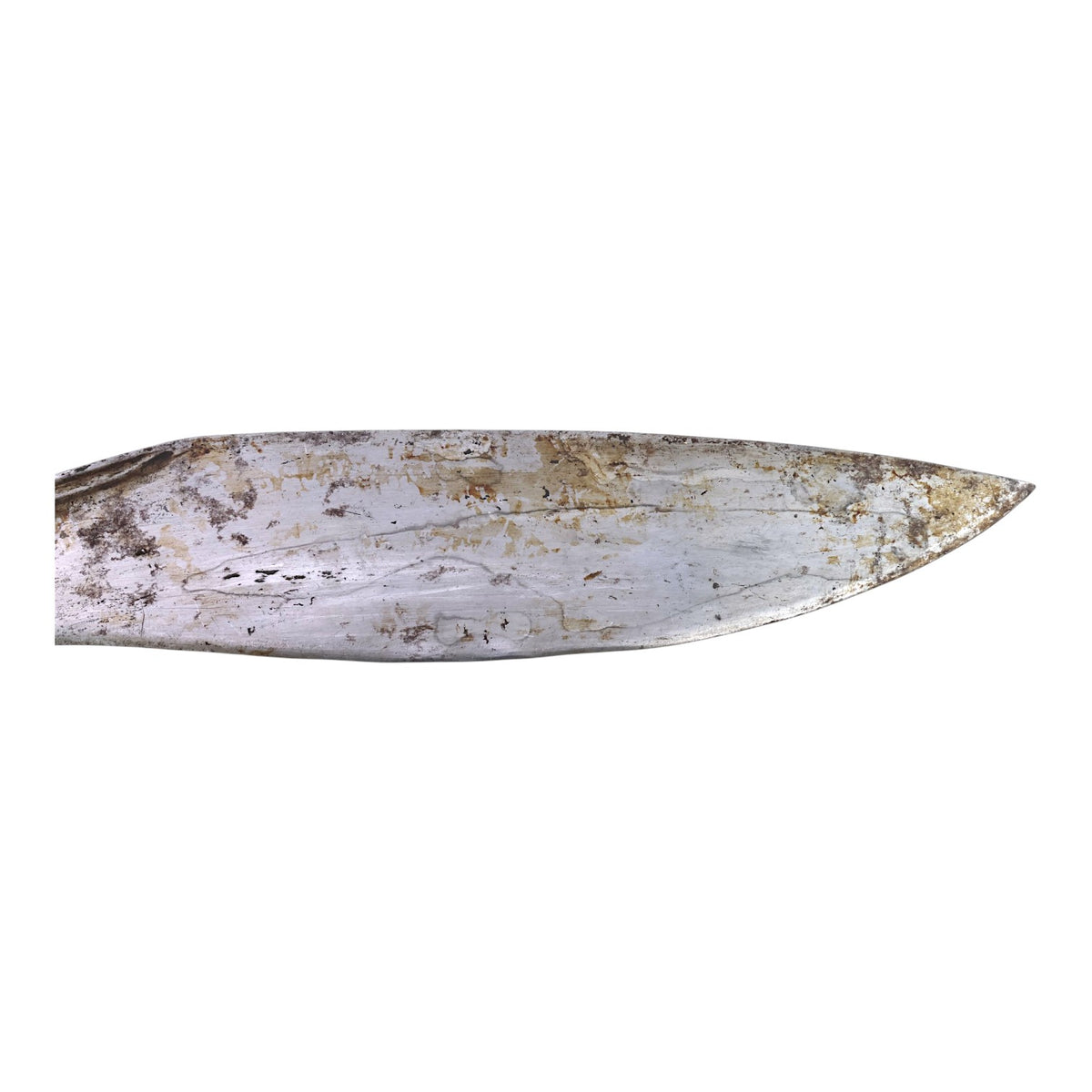 19th C. Nepalese Long Leaf Kukri with Signed Blade, Scabbard & Utility Knives