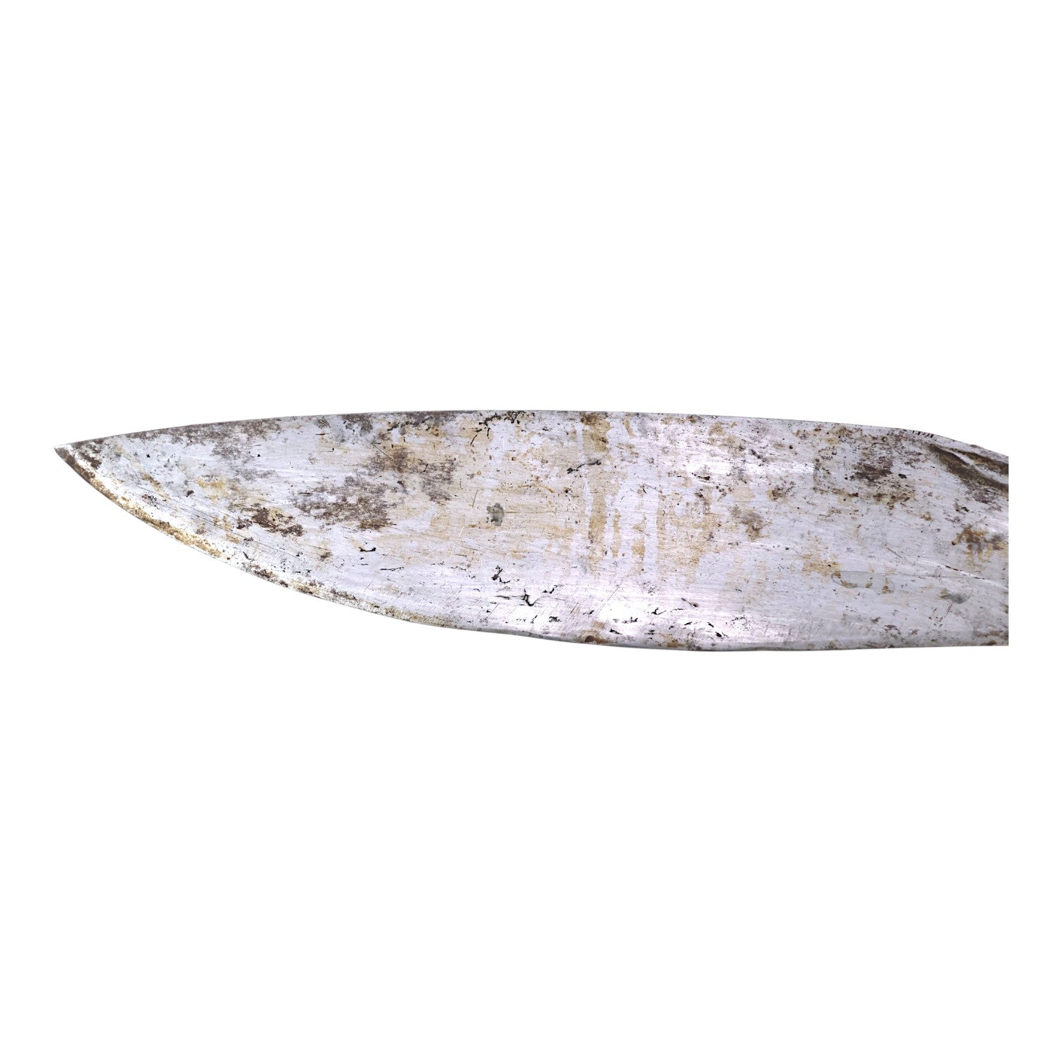 19th C. Nepalese Long Leaf Kukri with Signed Blade, Scabbard & Utility Knives