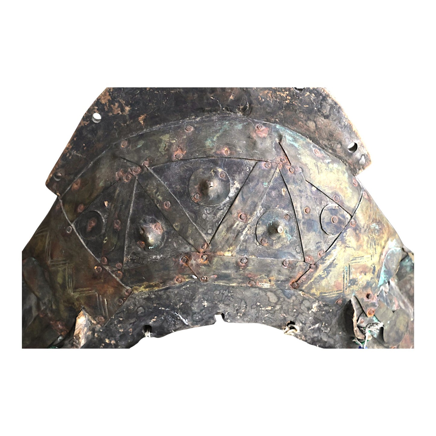 African Mali Marka Janus Double Face Helmet Mask with Metal Accents
