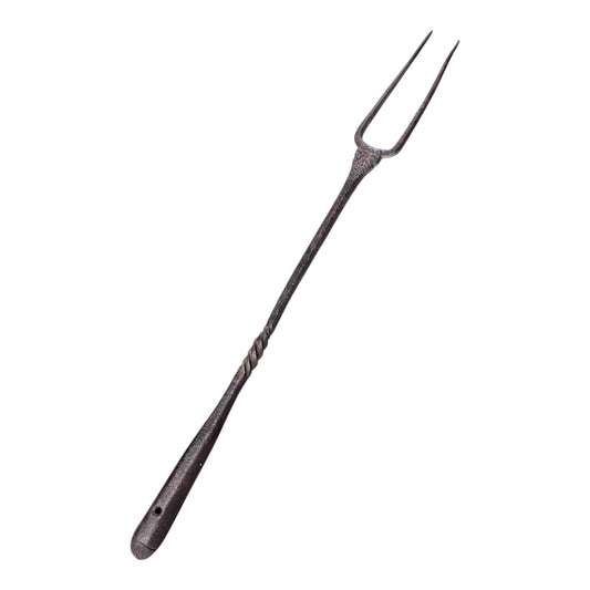 Medieval Iron Meat Fork with Struck Maker’s Mark, Twisted & Chiseled Work (English, French, or German Origin)