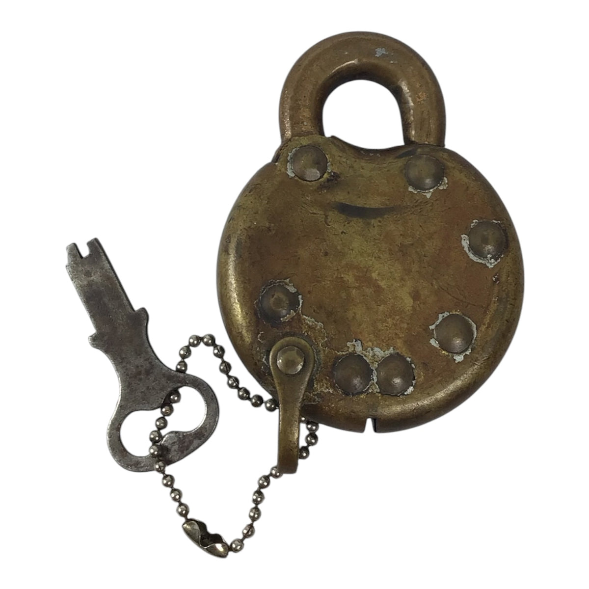 Antique Pancake Lock w/ Key - Smith & Egge Manufacturing Co.