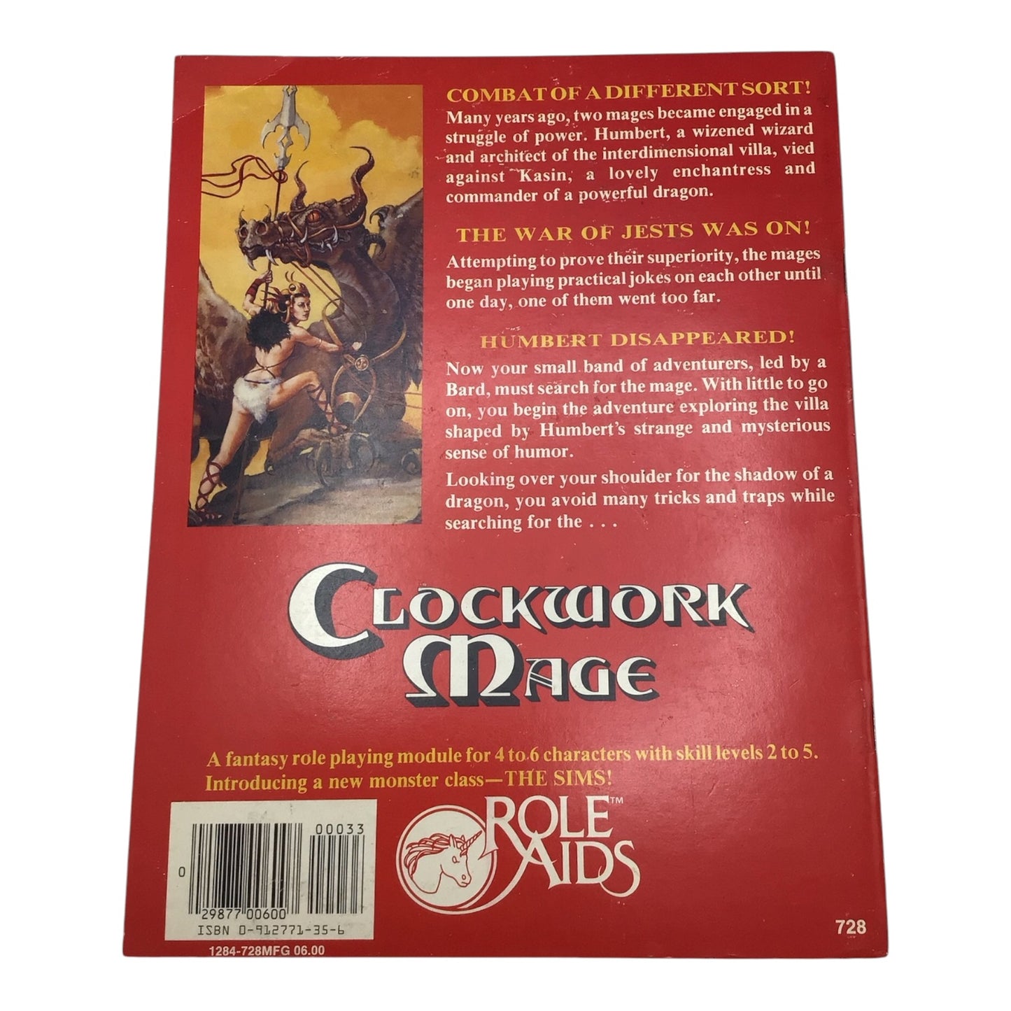 Advanced Dungeons & Dragons Role Aids Clockwork Mage (1985)