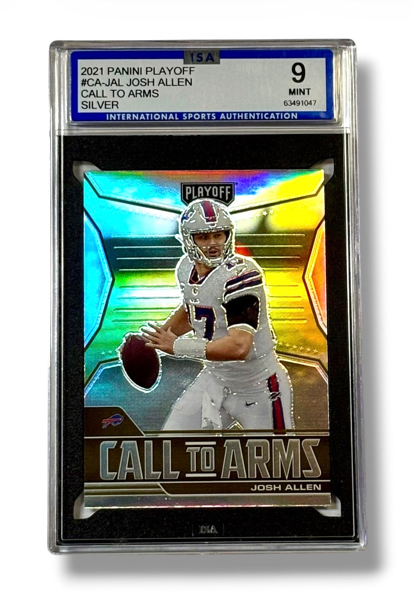 2021 Playoff Call To Arms Silver Prizm Josh Allen ISA 9 Mint - 63491047