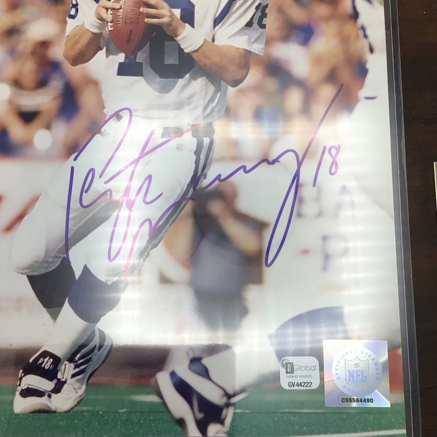 Peyton Manning Signed Photo Plaque - Authenticate