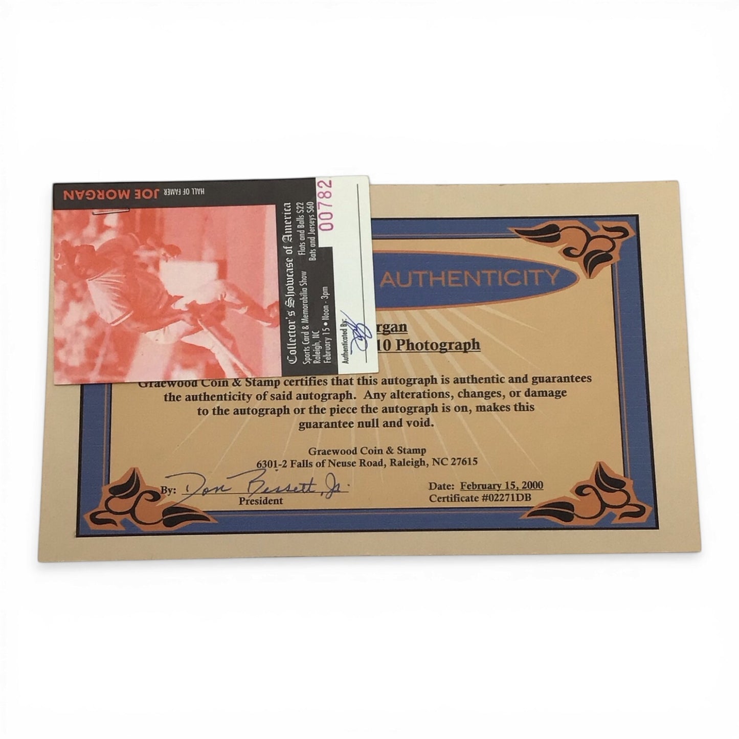 Framed Joe Morgan Signed Photo