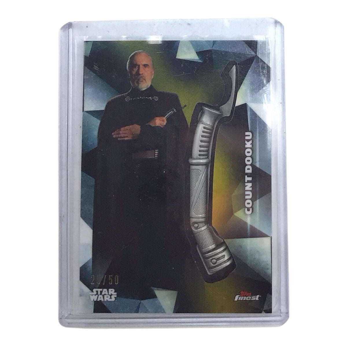 Star Wars Count Dooku Lightsaber Hilt Medallion Card - Topps Finest