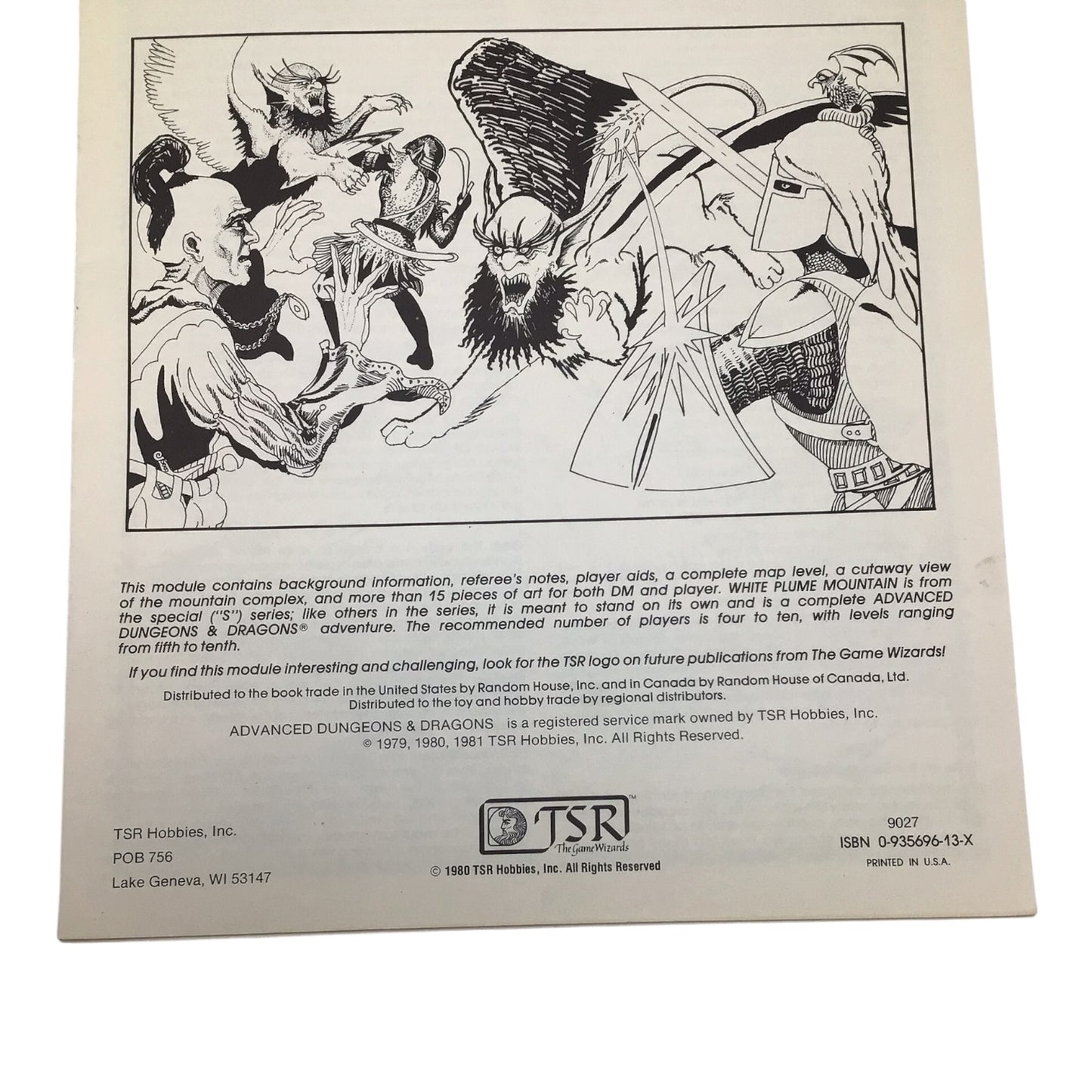 Advanced Dungeons & Dragons Module S2 White Plume Mountain #9027 1981