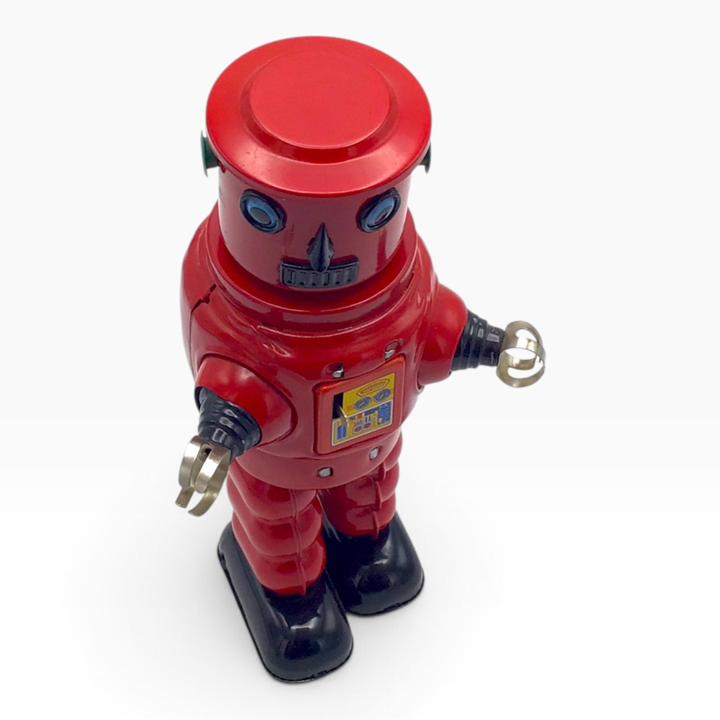 Ha Ha Toy Red Mechanical Roby Robot MS-640 – Vintage Tin Wind-Up Robot – Retro Space Toy