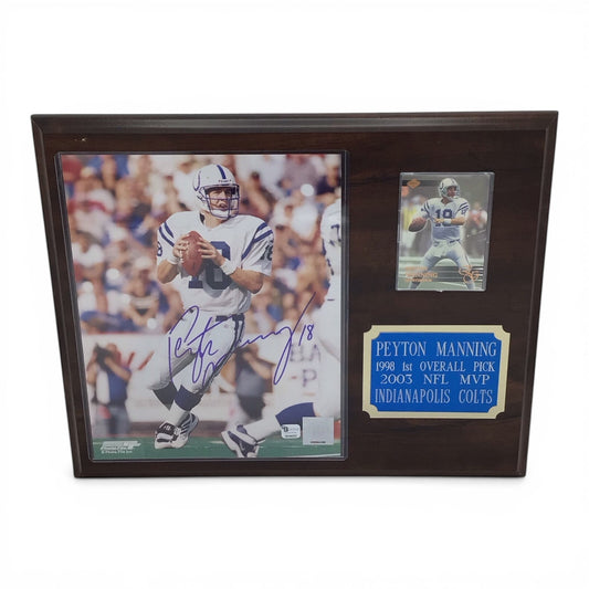 Peyton Manning Signed Photo Plaque - Authenticate
