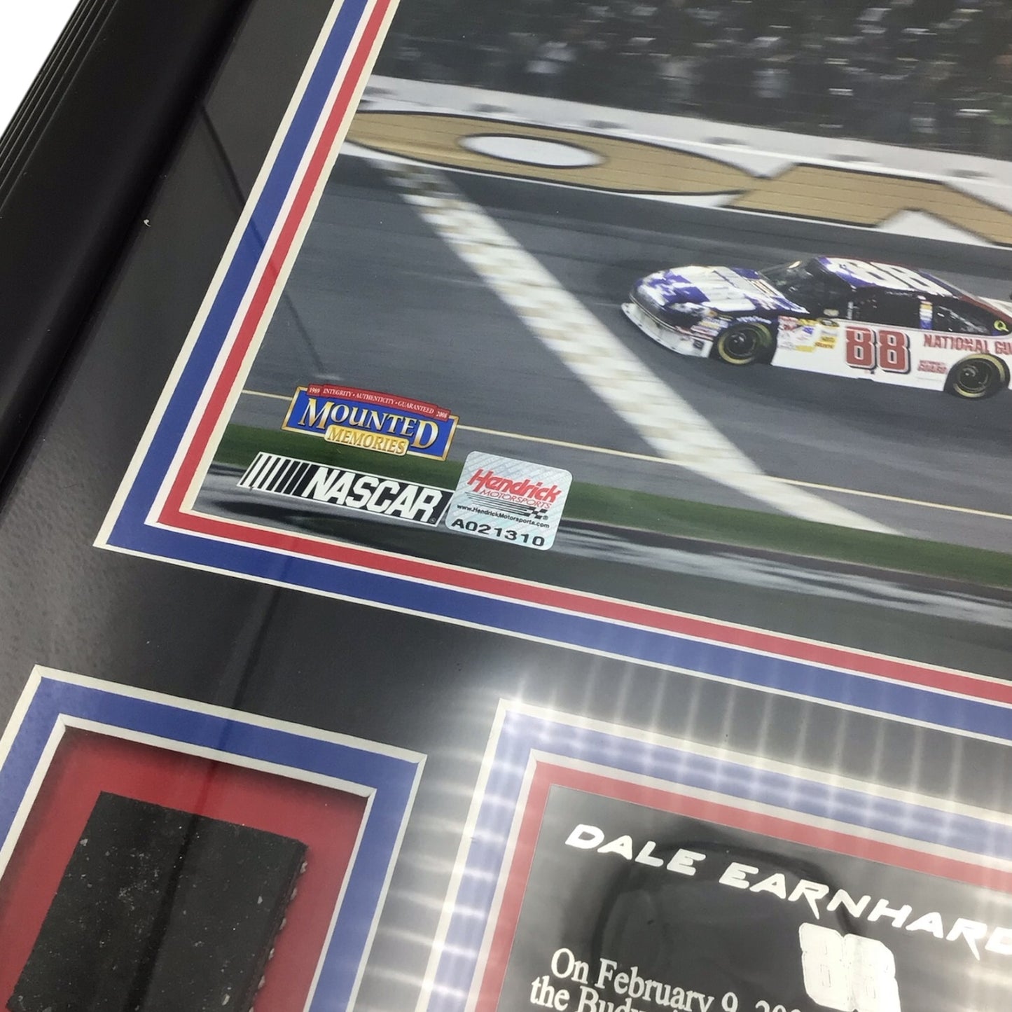 Dale Earnhardt Jr. 2008 Budweiser Shootout Tire & Track Pieced - Framed Limited Edition 88/388