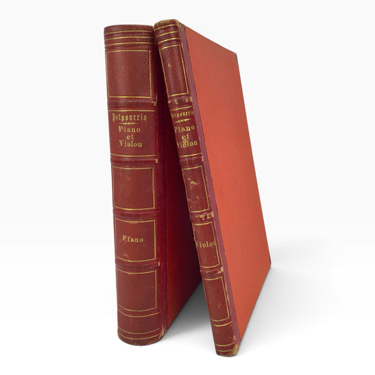 Antique French Potpourris Piano & Violin Duet Music Sheet Books – 2-Volume Set