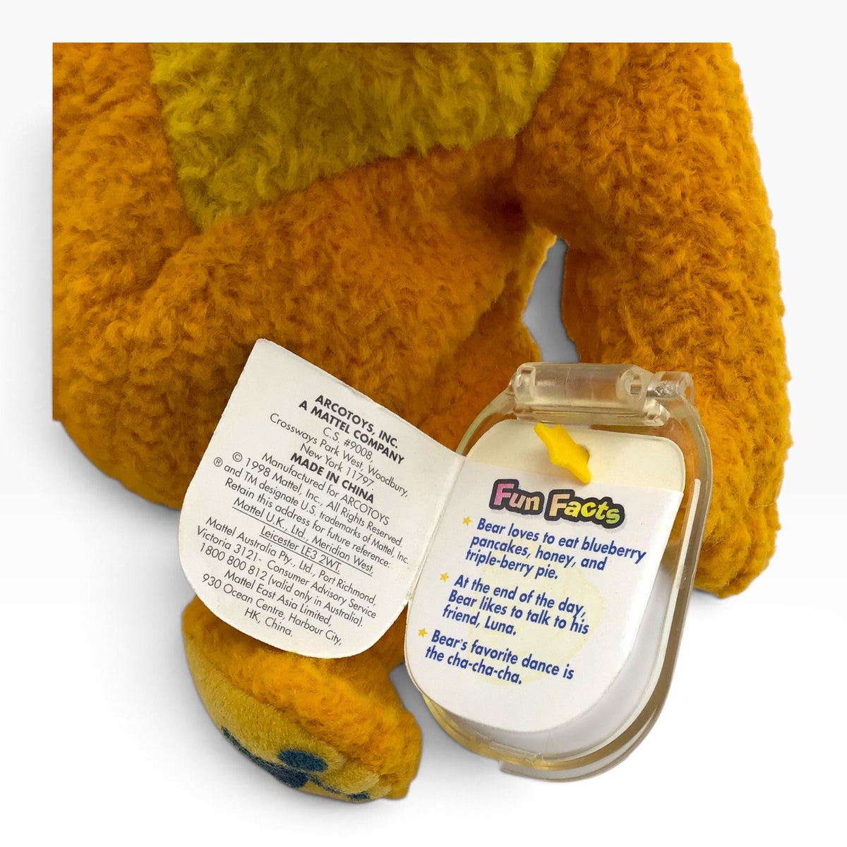 Bear in the Big Blue House 6" Plush – Mattel Arco Toys 1998 Disney Jim Henson
