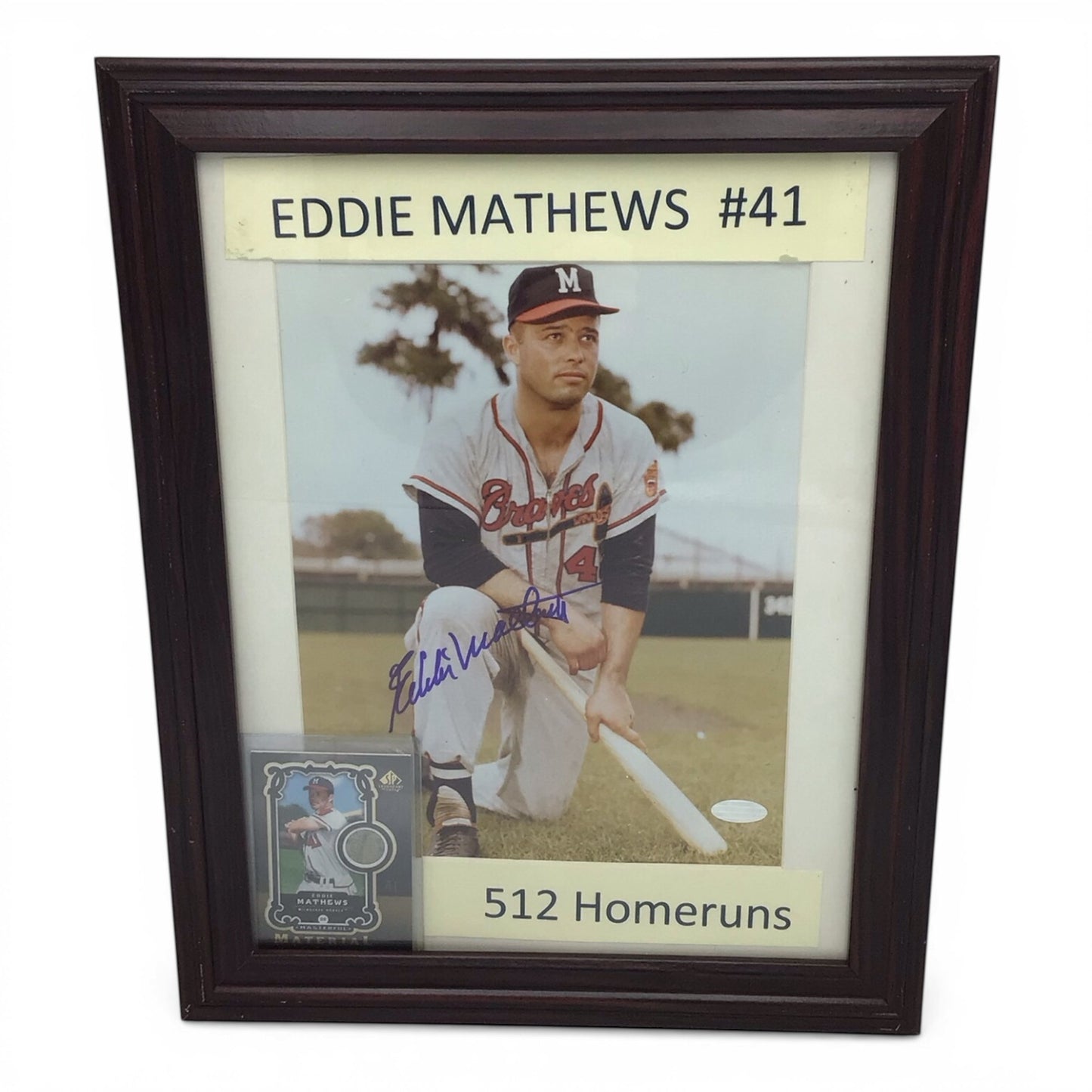 Framed Eddie Mathews Signed Photo