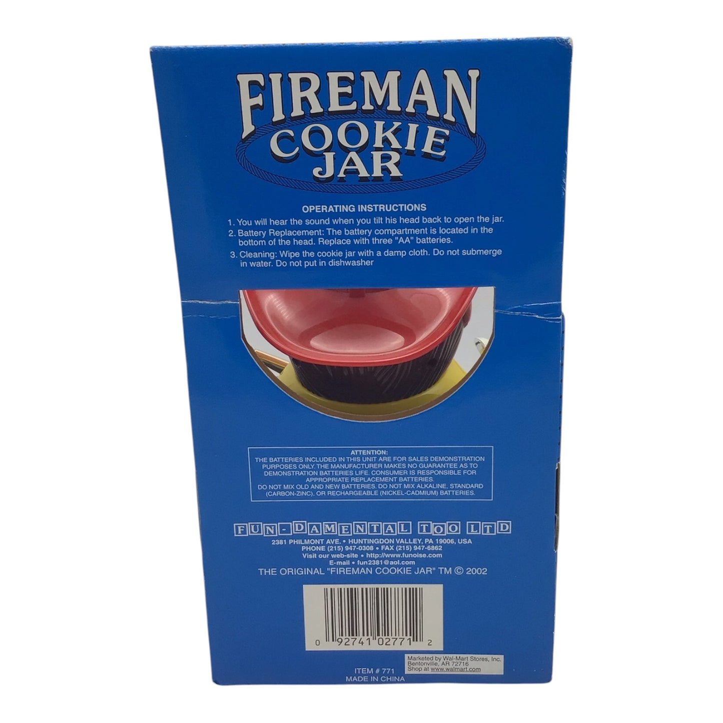 Talking Fireman Cookie Jar - Fun-Damental Too LTD 2002