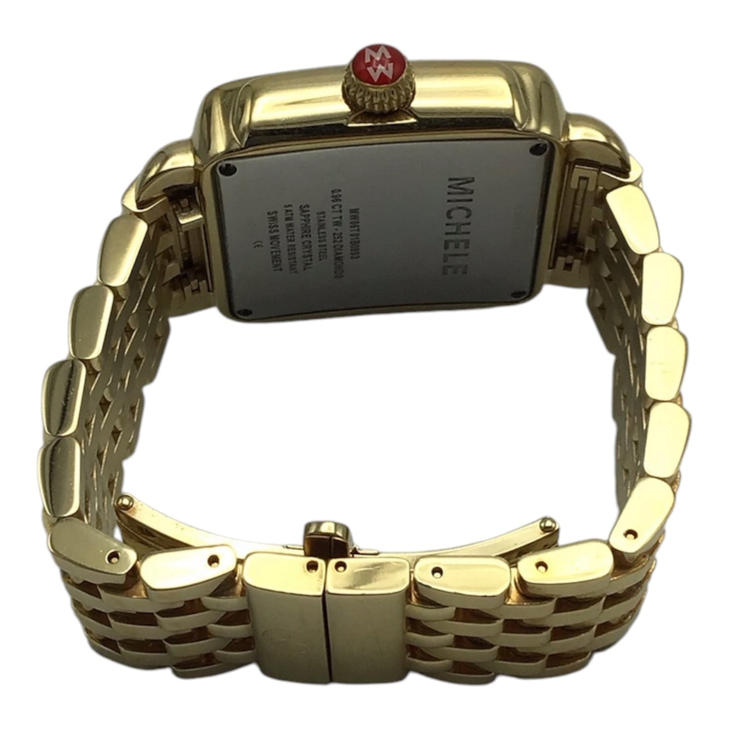Michele Deco Watch Gold with Black and Gold Dial