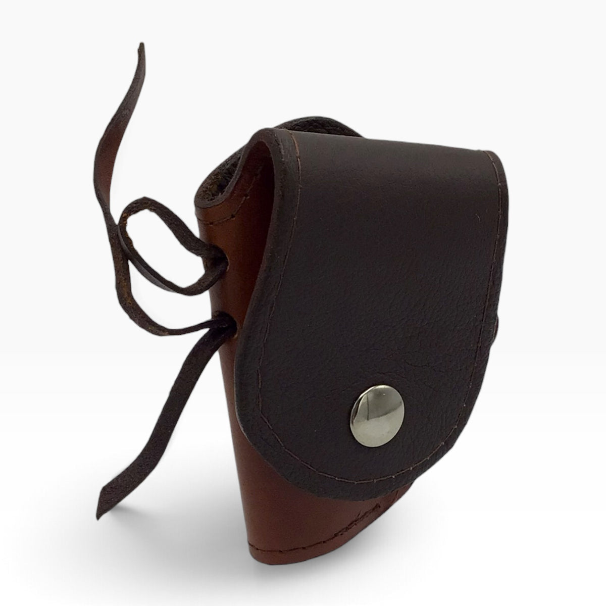 Brown Leather Gun Holster with Leather Hammer Thong