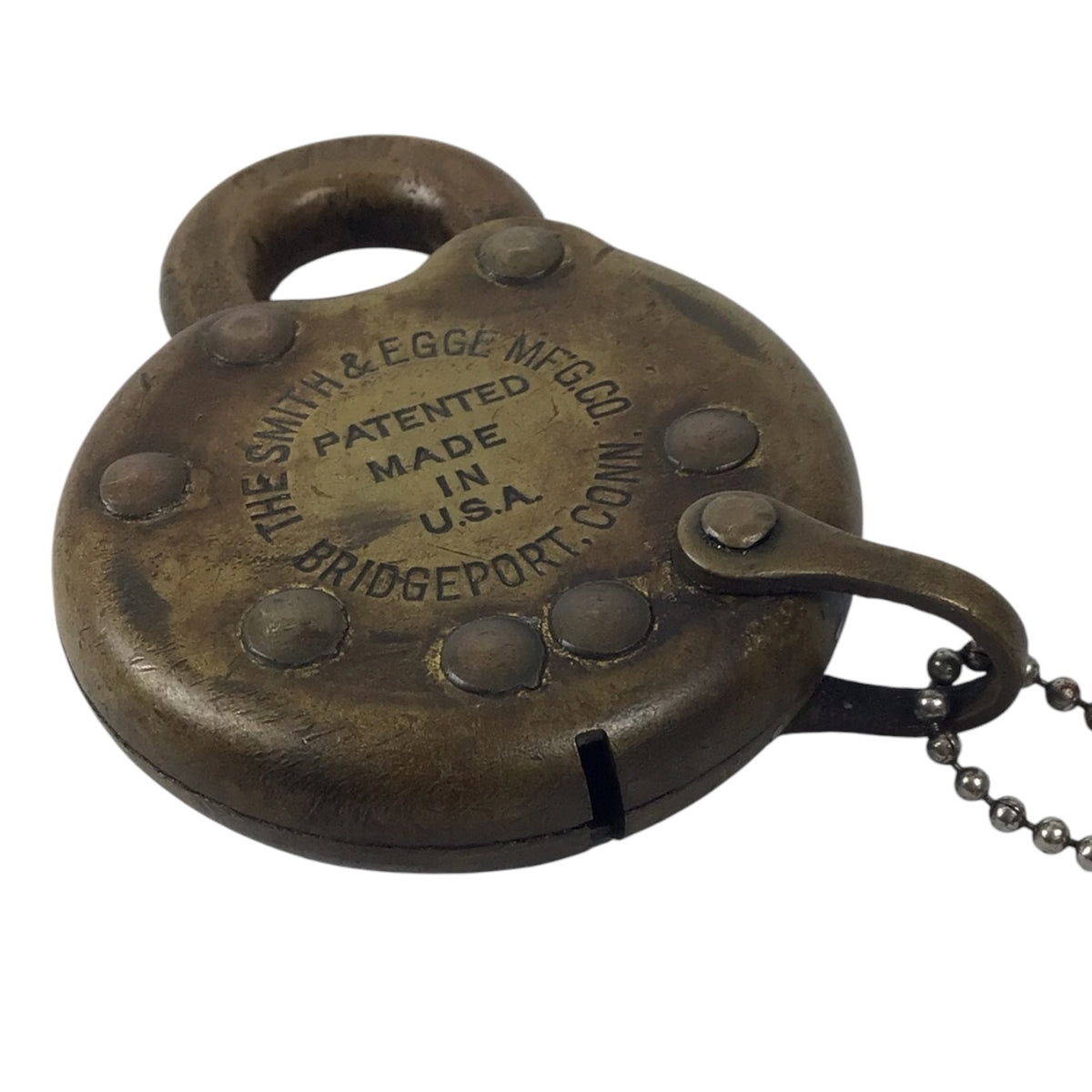 Antique Pancake Lock w/ Key - Smith & Egge Manufacturing Co.