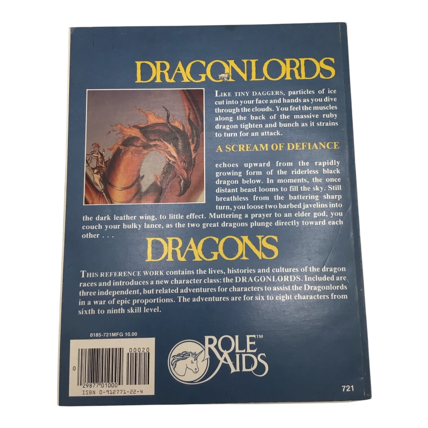 Advanced Dungeons & Dragons Role Aids Dragons by Cory Glaberson 1986
