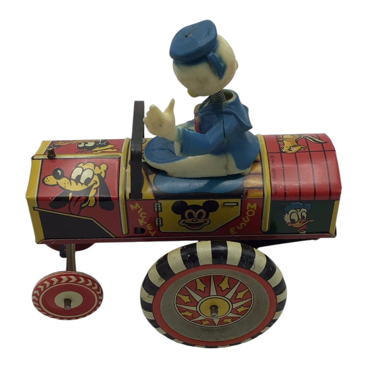 Vintage 1950s Disney Tin Windup Donald Duck Dipsy Car Toy