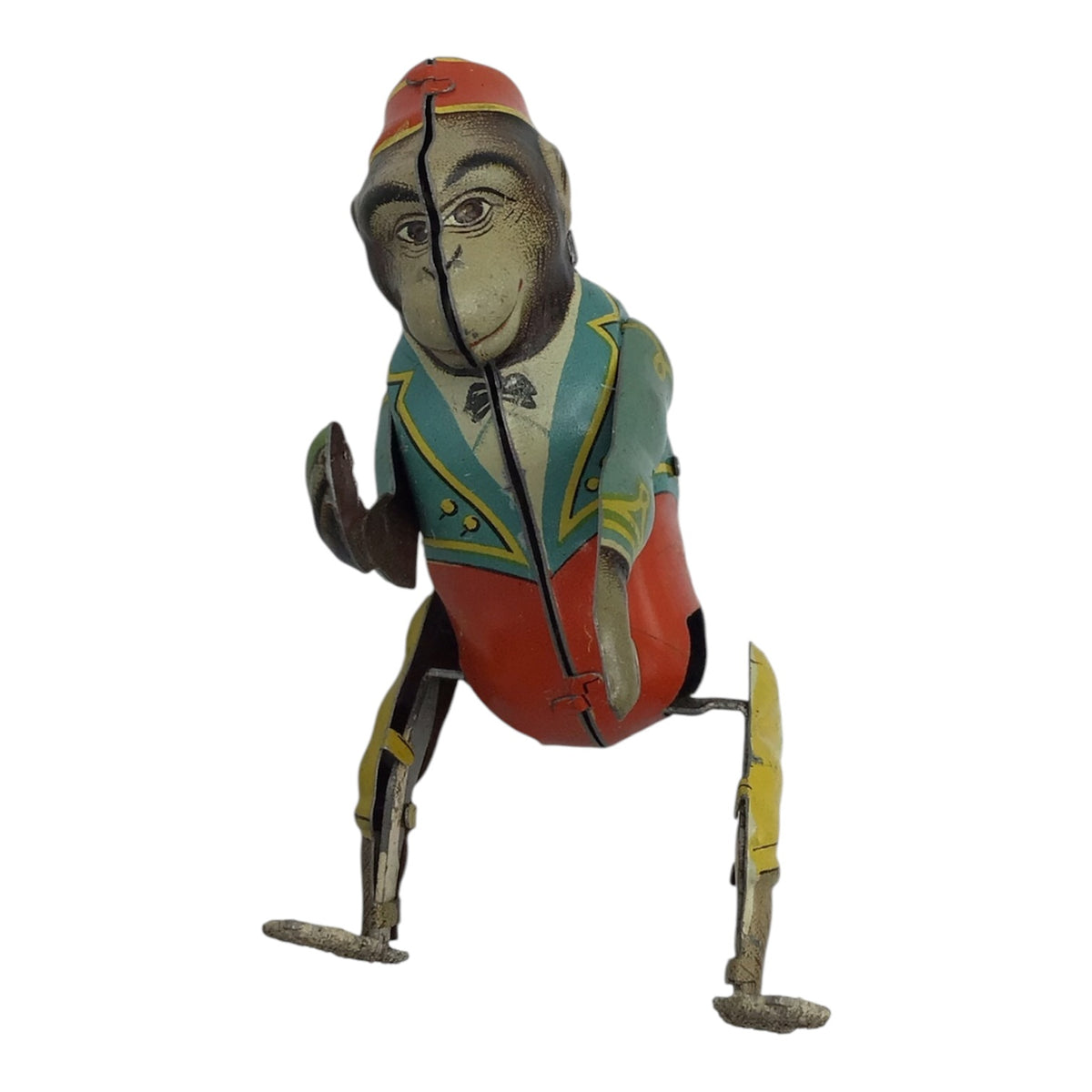 Vintage Windup Tin Monkey - Made in U.S. Zone Germany