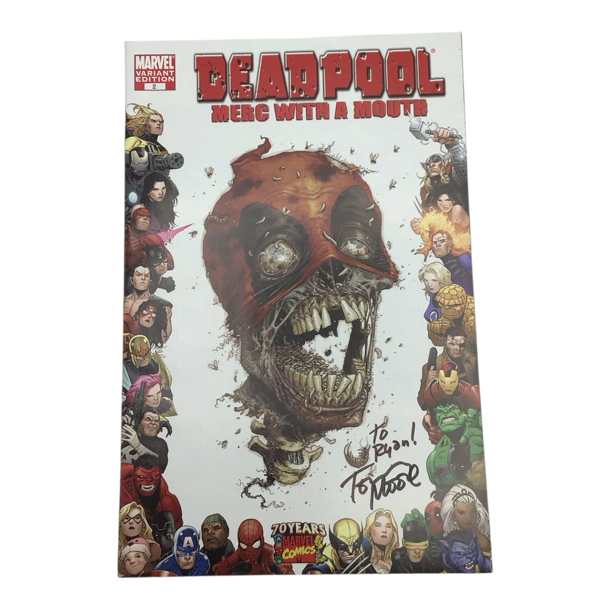 Deadpool: Merc with a Mouth #2 70th Anniversary Frame Variant - Signed by Tony Moore